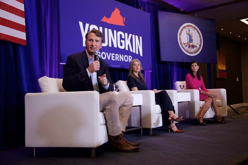 Virginia Gov Glenn Youngkin event with some guests